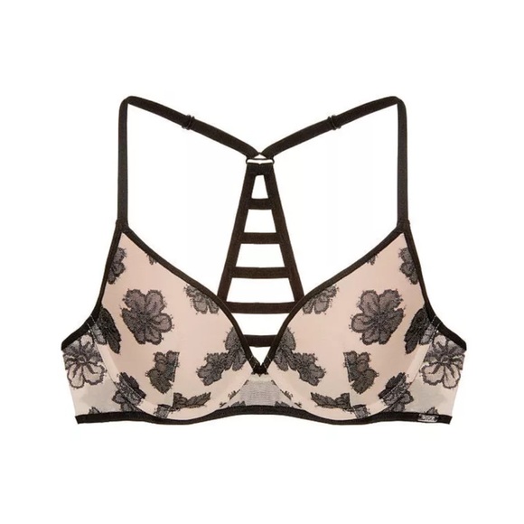 Victoria's Secret PINK Hibiscus Lace Cage Back Bra - Picture 2 of 10